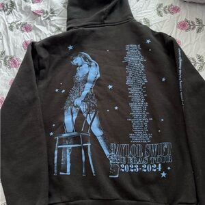 Taylor Swift Black Hoodie with Blue Tour Design